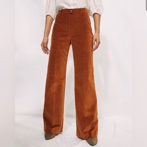 Aritzia Wilfred Francesca brown velvet trousers